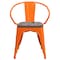 Flash Furniture Orange Metal Chair with Wood Seat and Arms, PK4 4-CH-31270-OR-WD-GG - alternate 8